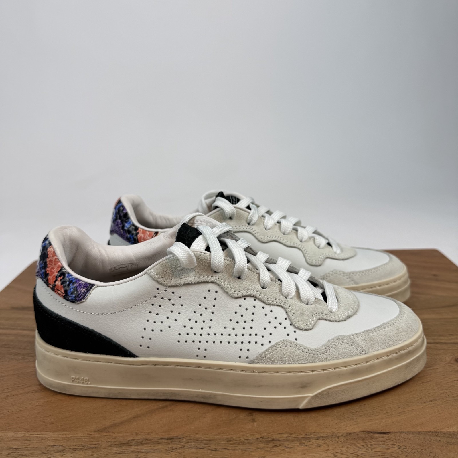 New Womens P448 Bali Skate White Leather Casual Sneakers Shoe Size 35 Us 5-5.5